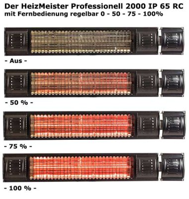 Infrarot Heizstrahler 2000 Watt Infralogic Heizmeister Professionell mit FB