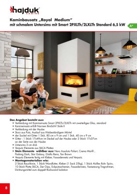 Hajduk Kaminbausatz IMPERIAL MEDIUM mit Smart 2 P(L)XTh mit schmalem Untersims