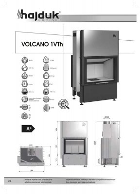 Hajduk Fireplace Volcano 1 VTh