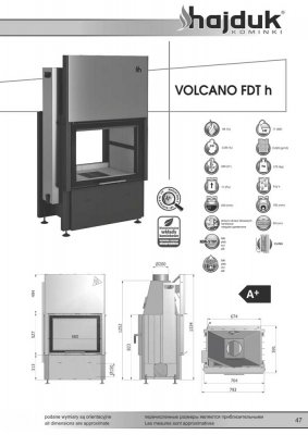 Hajduk Fireplace Volcano FDTh