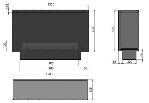 Preview: Bioethanol-Einbaukamin Etronic Inside Basic 1200 von Infire
