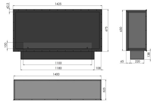 Preview: Bioethanol-Einbaukamin Etronic Inside Basic 1400 von Infire