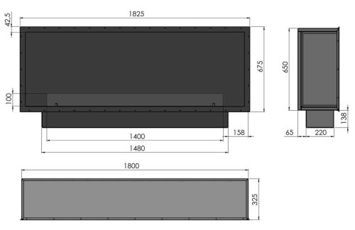 Preview: Bioethanol-Einbaukamin Etronic Inside Basic 1800 von Infire