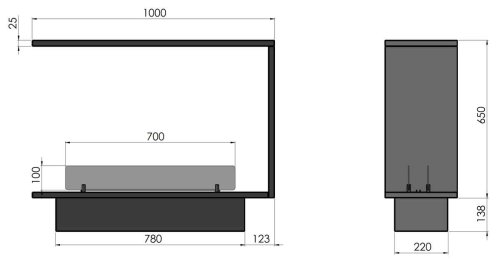 Preview: Bioethanol-Einbaukamin Etronic Inside Basic U 1000 von Infire