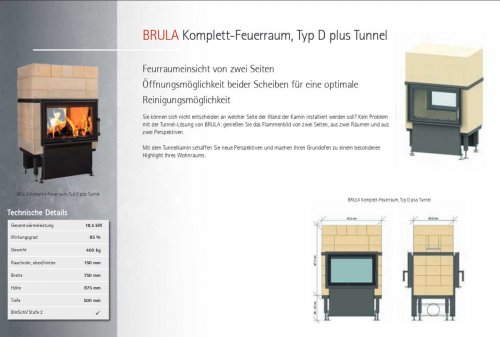 Brula Komplett-Feuerraum Typ D Plus Tunnel