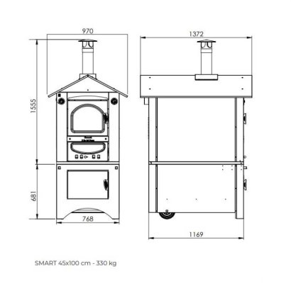 Clementi Holzofen Pizzaofen Smart 45x100