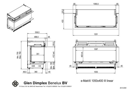 Electric Fireplace Faber e-MatriX 1050/400 III
