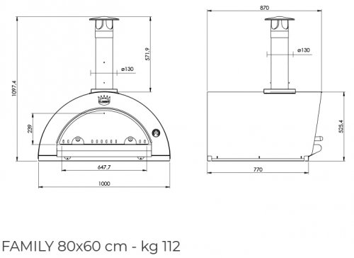 Clementi wood oven Family 80x60