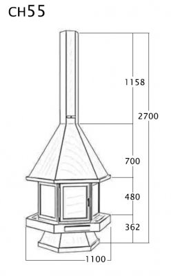 fireplace Focgrup CH55 Central with pedestal