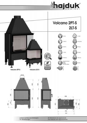 Hajduk fireplace Volcano 2LT S