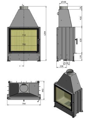 Hajduk fireplace Volcano ST