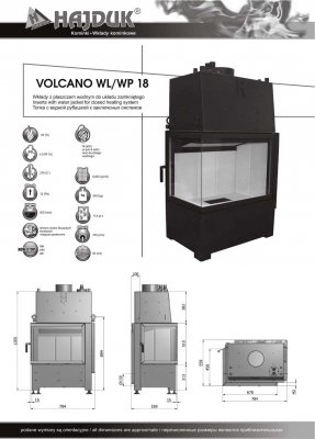 Hajduk fireplace Volcano WP 18