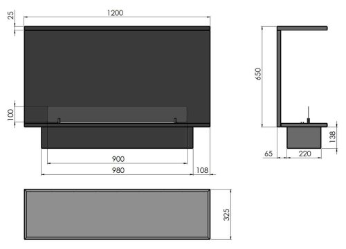 Preview: Bioethanol-Einbaukamin Etronic Inside Basic C 1200 von Infire