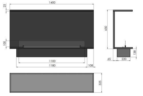 Preview: Bioethanol-Einbaukamin Etronic Inside Basic C 1400 von Infire