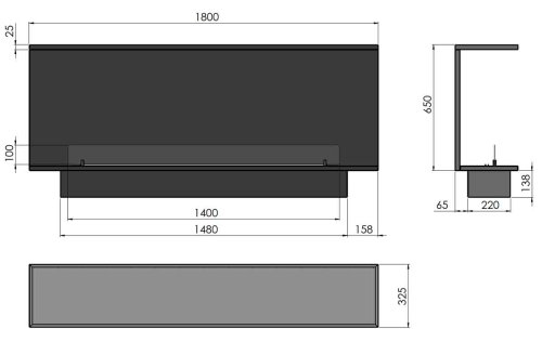Preview: Bioethanol-Einbaukamin Etronic Inside Basic C 1800 von Infire