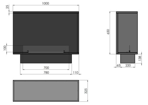 Preview: Bioethanol-Einbaukamin Etronic Basic L1000 von Infire
