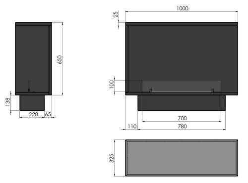 Preview: Bioethanol-Einbaukamin Etronic Basic R1000 von Infire