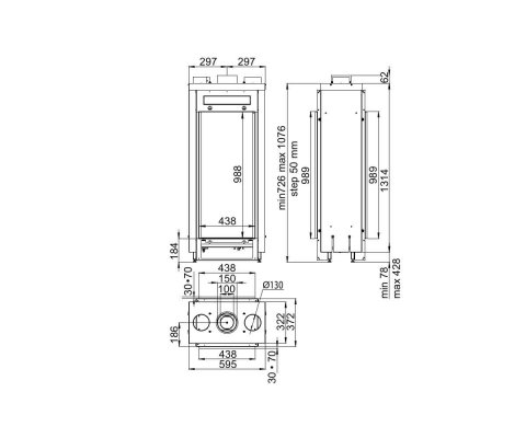 Preview: Italkero Gaskamin Roma 50 mit Blende