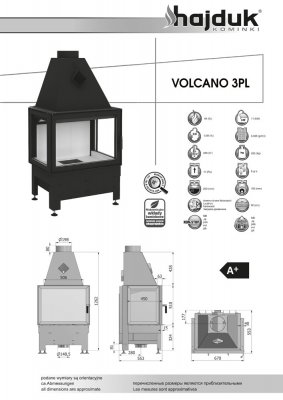 Hajduk fireplace Volcano 3PL