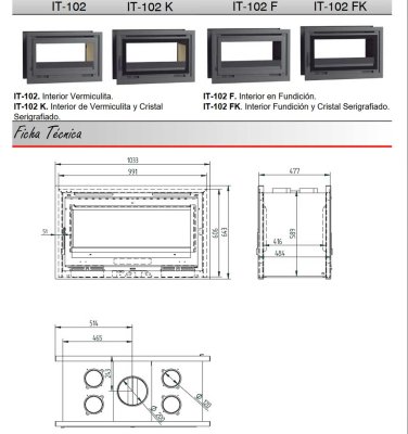 Preview: Kamineinsatz IT-102 von FM-Calefaccion