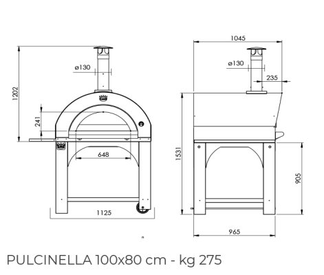Clementi Holzofen Pulcinella 100x60