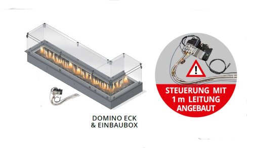 Gasbrenner The Flame Gas-Einbaubox DOMINO Eck