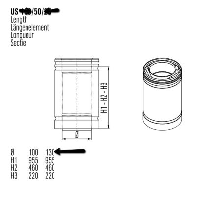 metaloterm-flue-tube-concentric-length-500mm