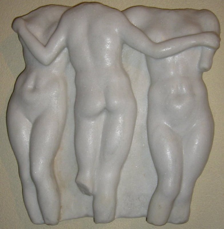 marmor wandskulptur Ménage-à-trois