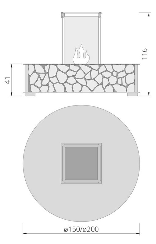 The Flame Bench Rund 200 Gas