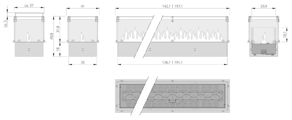 The Flame Gas-build-in-box DOMINO 180