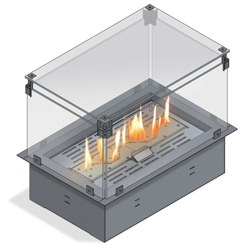 Gasbrenner The Flame Gas-Einbaubox DOMINO 60