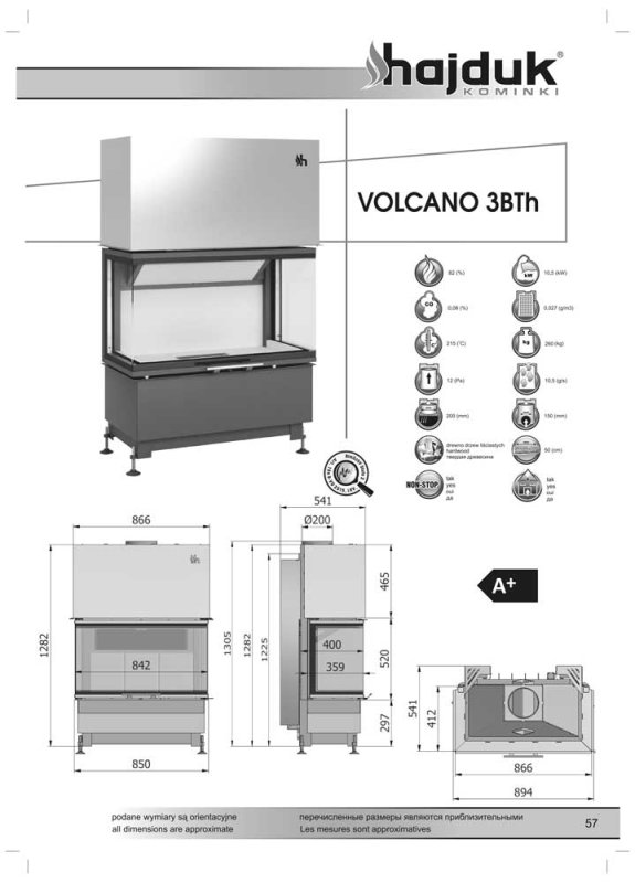 Hajduk Kamineinsatz Volcano 3 BTh