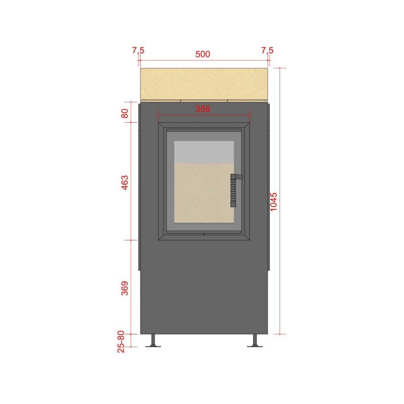 Brula Masonry Heater Typ D Plus tief