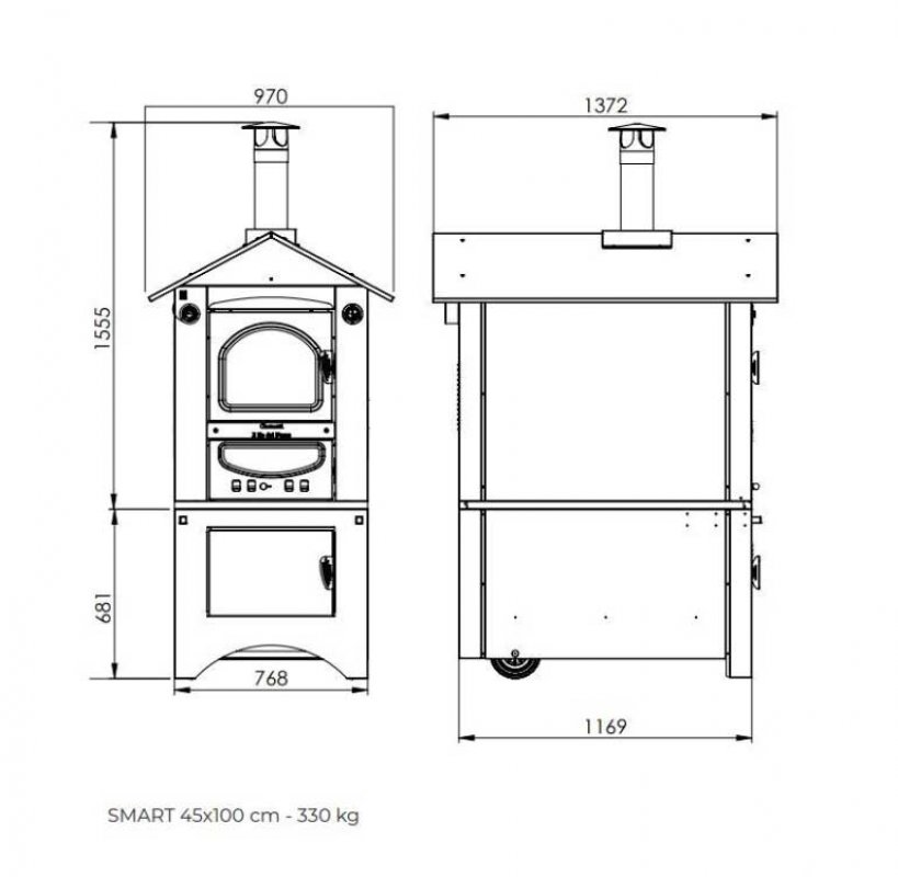 Clementi wood oven Smart 45x100