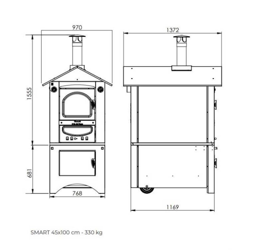 Clementi Holzofen Pizzaofen Smart 45x100