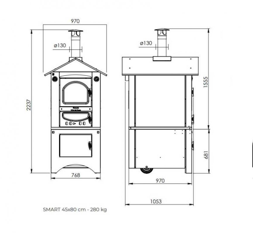 Clementi wood oven Smart 45x80
