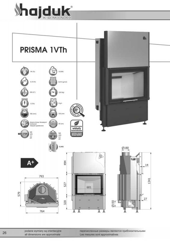 Hajduk fireplace Prisma 1 VTh