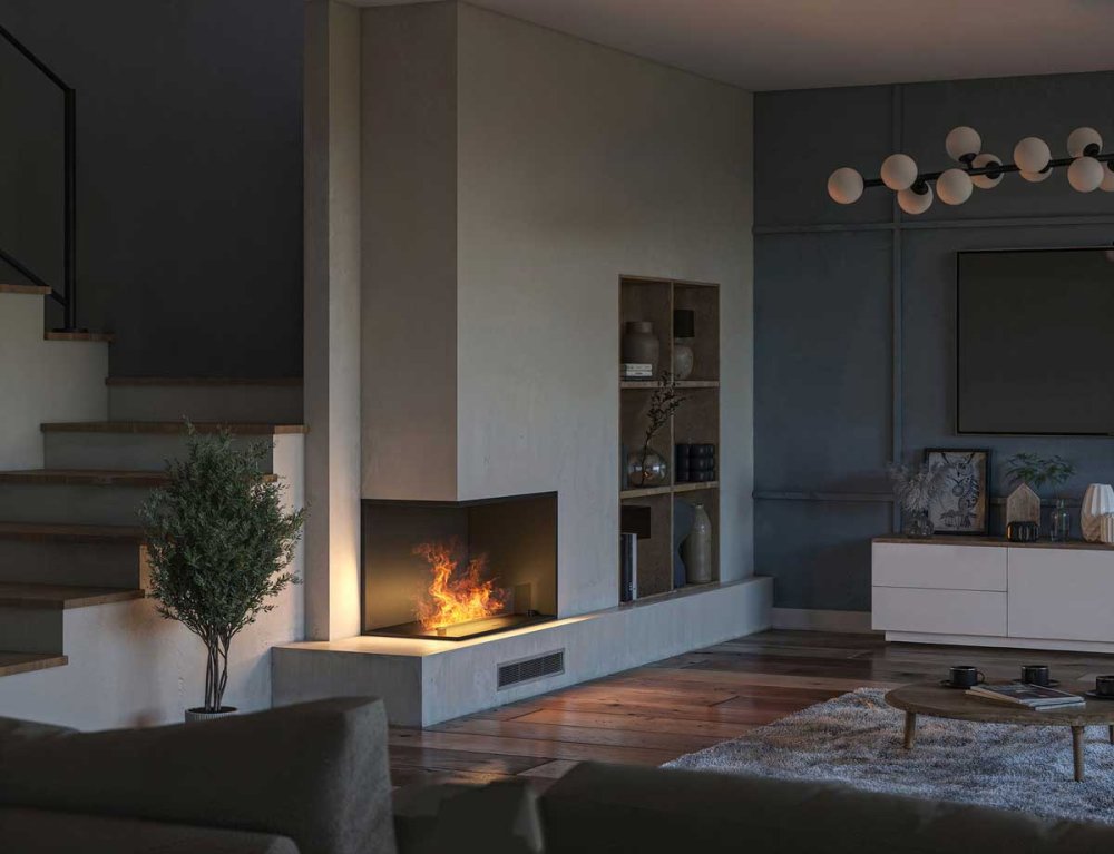 Elektro-Einbaukamin Invapo Corner-800 von Infire