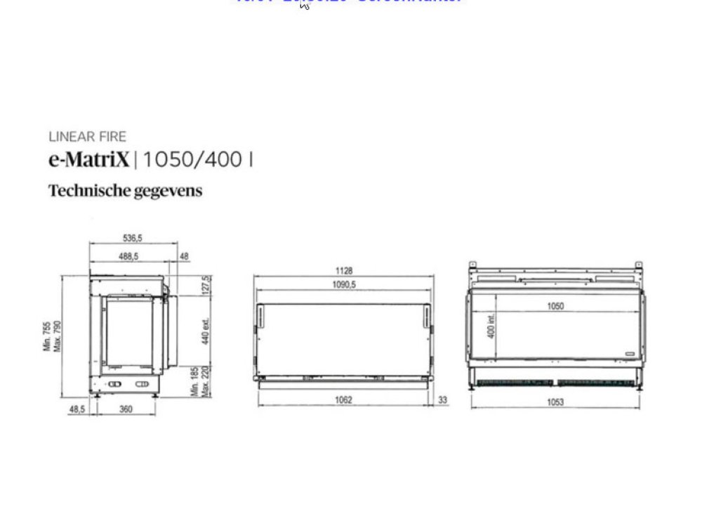 Electric Fireplace Faber e-MatriX 1050/400 I