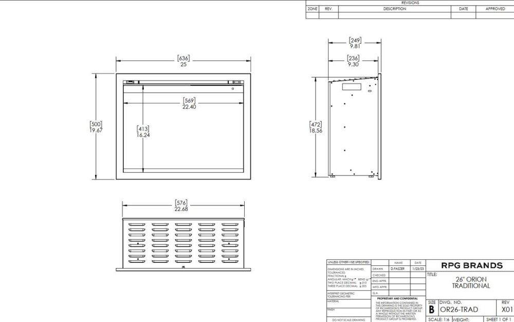 Electric Fireplace Orion Traditional 26" from Modern Flames