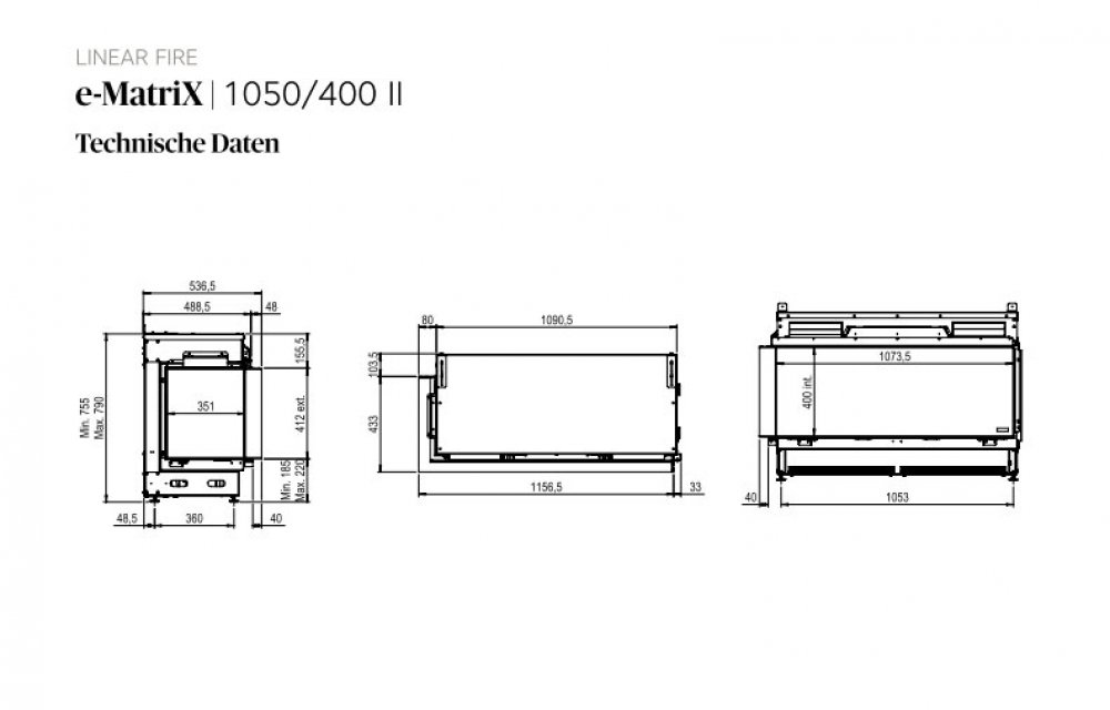 Elektrokamin Faber e-MatriX 1050/400 II