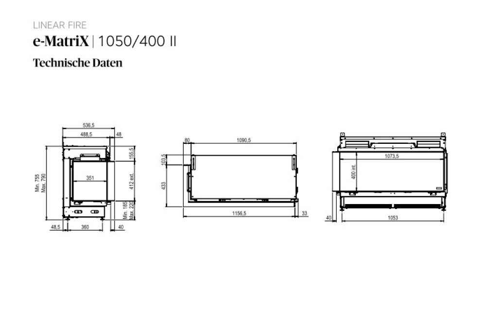 Electric Fireplace Faber e-MatriX 1050/400 II