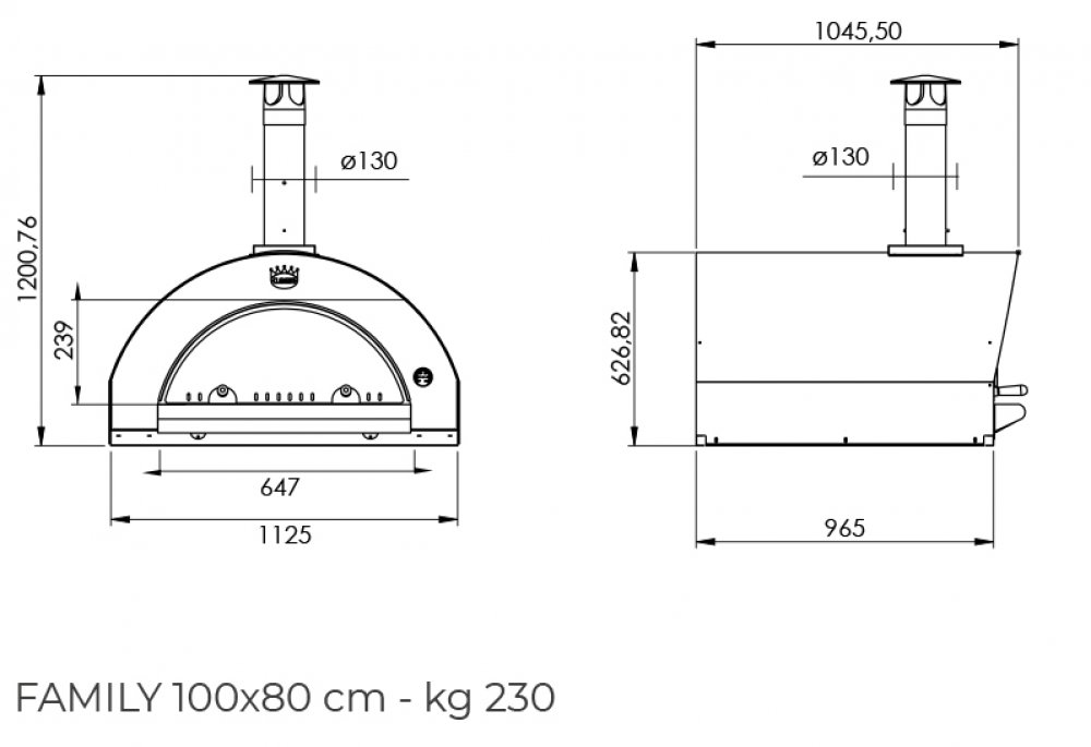 Clementi wood oven Family 100x60