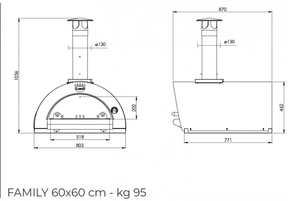 Clementi wood oven Family 60x60