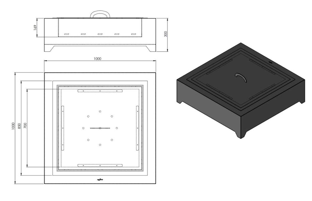 Feuerstelle Outfire Corten 1000 Square von Infire