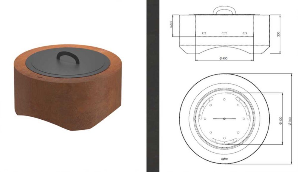 Feuerstelle Outfire Corten 700 Round von Infire