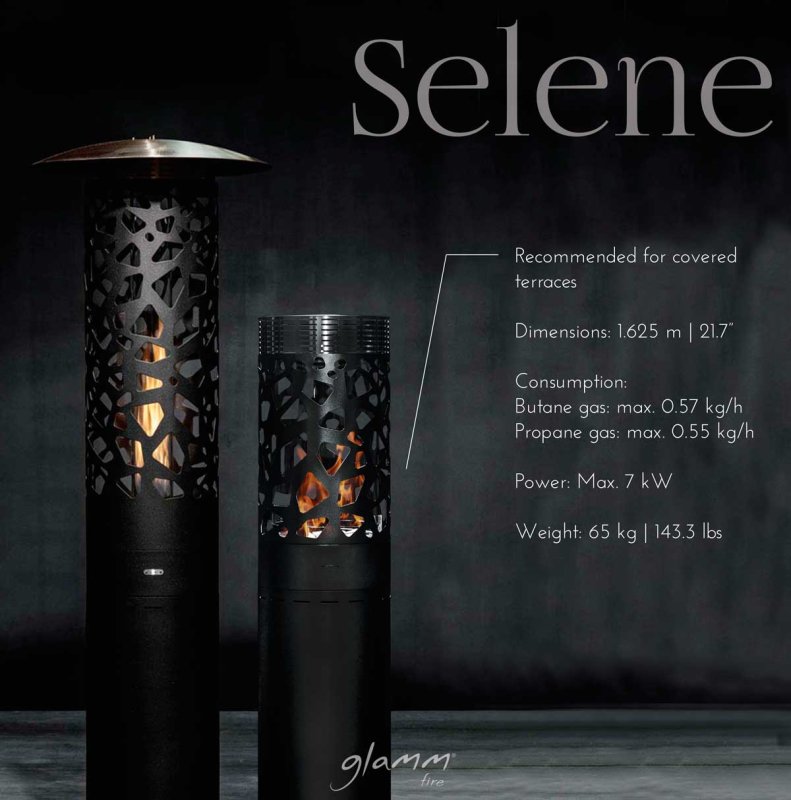Glammfire Gas Fire Selene Hedges