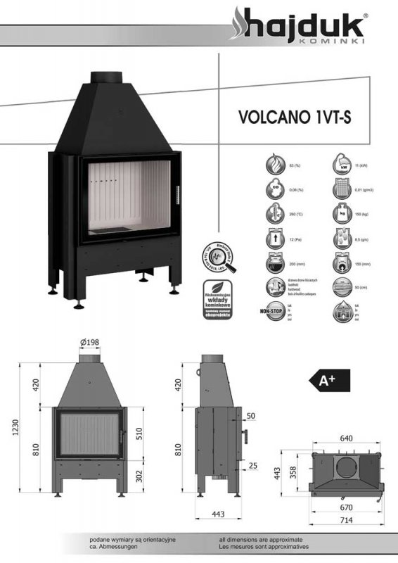 Hajduk fireplace Volcano 1 VTS
