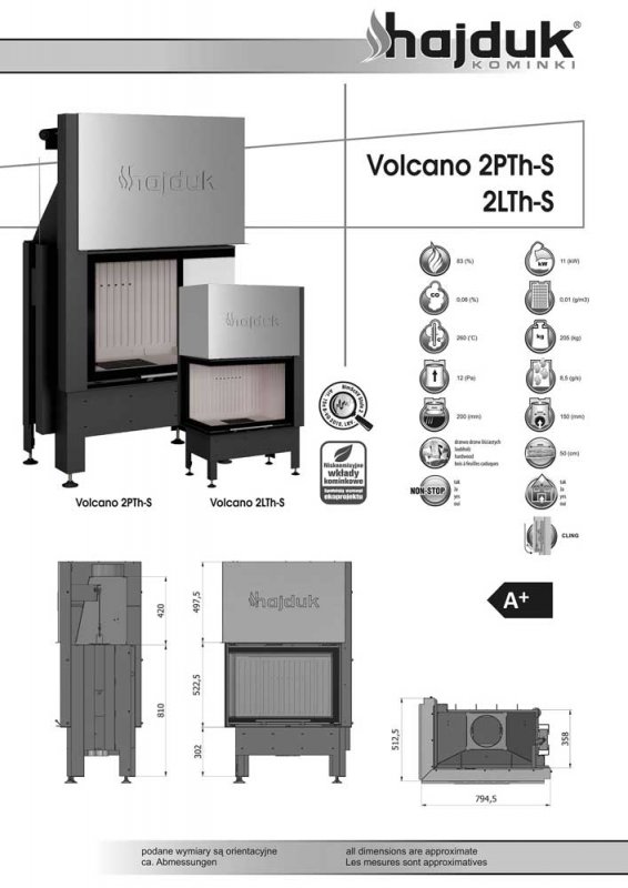 Hajduk fireplace Volcano 2LTh S