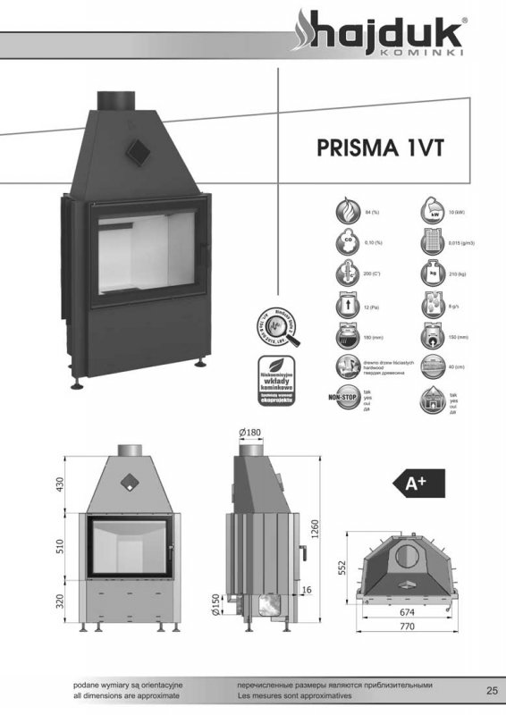 Hajduk fireplace Prisma 1 VT